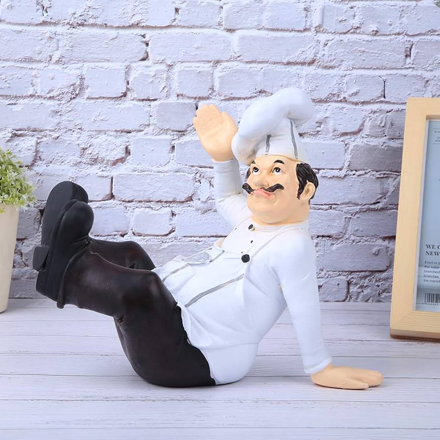 Amazon.co.jp: FLEXMAN 樹脂製シェフ像 フレンチシェフ置物